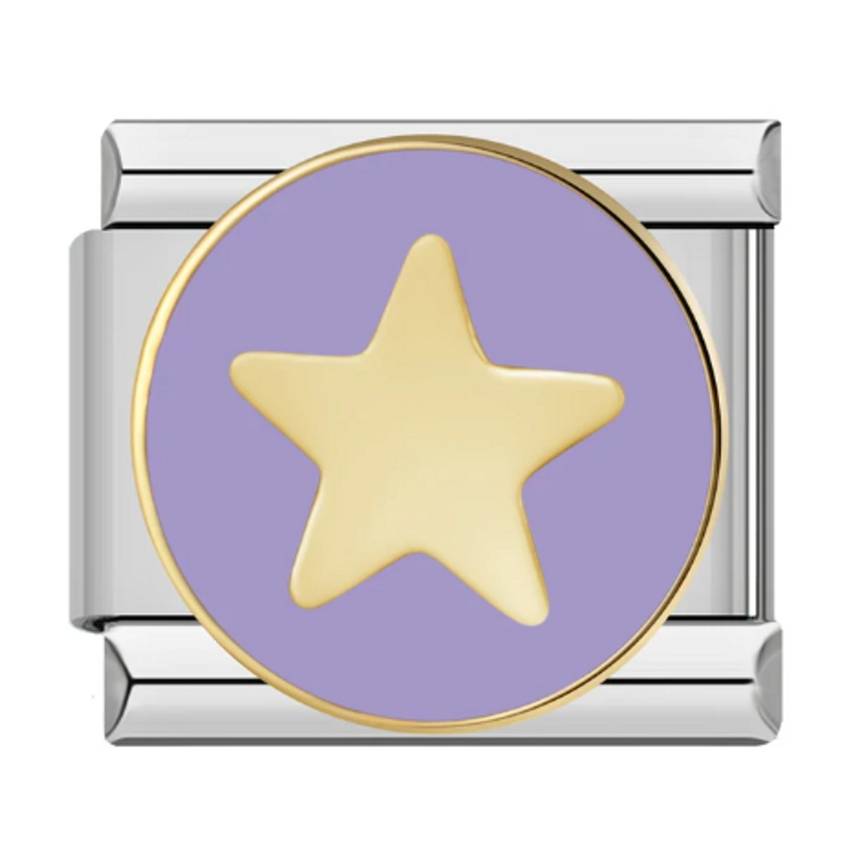 STAR IN CIRCLE LILAC | CHARM LINKS | 2 STK